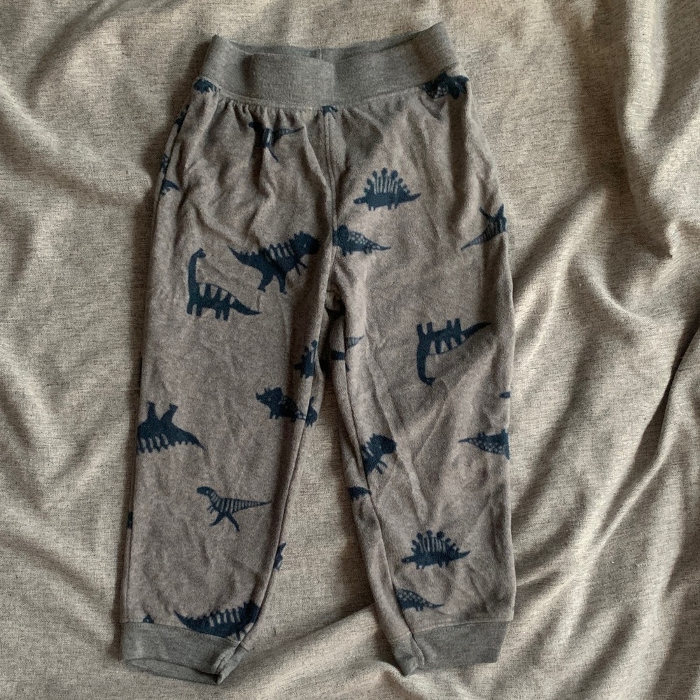 Just One You Gray Dinosaur Print Kids Joggers - 3T